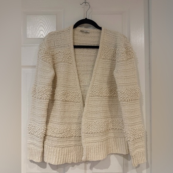 Madewell Sweaters - Madewell Bronson Textured Cardigan Sweater Ivory Size M Coastal Cotton Blend